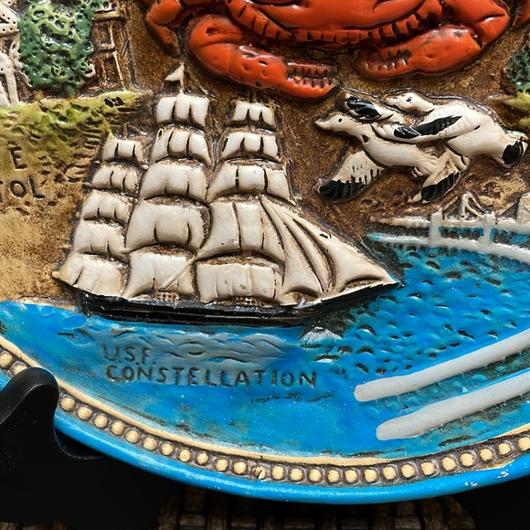 Maryland Decorative Landmarks Souvenir Pottery 3D Plate *STAND NOT INCLUDED* - Picture 5 of 9